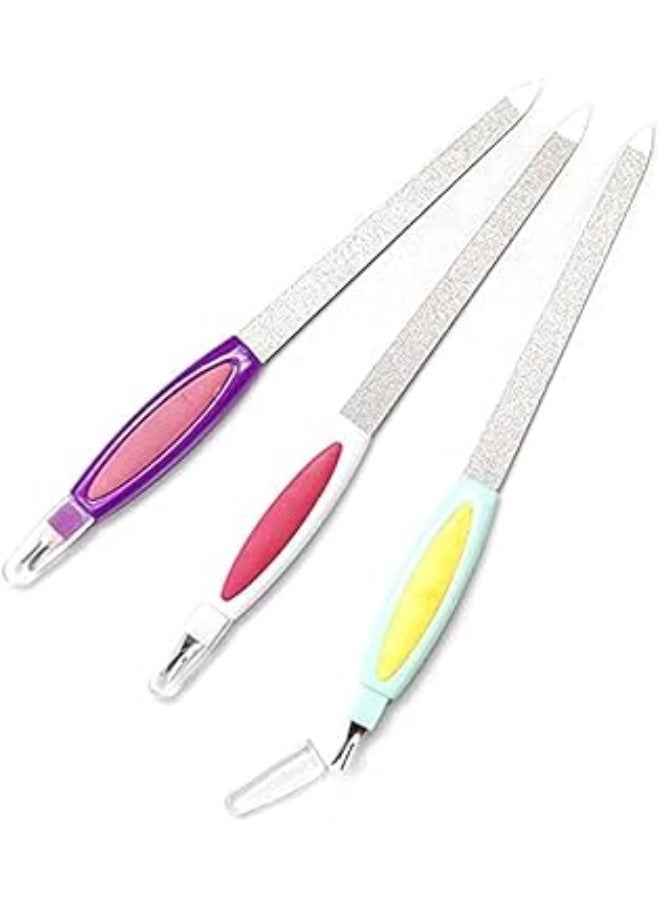 مبرد أظافر معدني احترافي بيد بلاستيكية مانعة للانزلاق